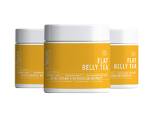 Load image into Gallery viewer, Flat Belly Tea organic weight management supplement bottles - 3-pack yellow containers with white caps
